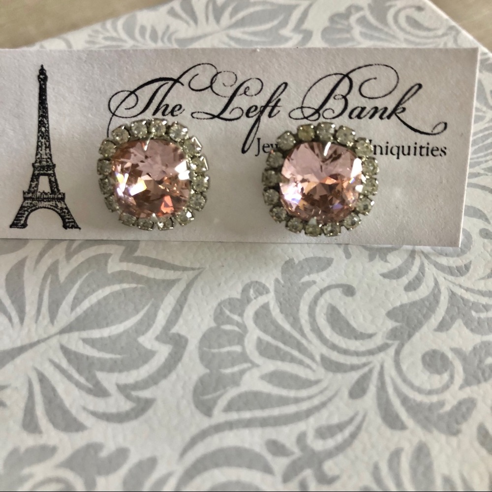 NWT Blush pink crystal post earrings